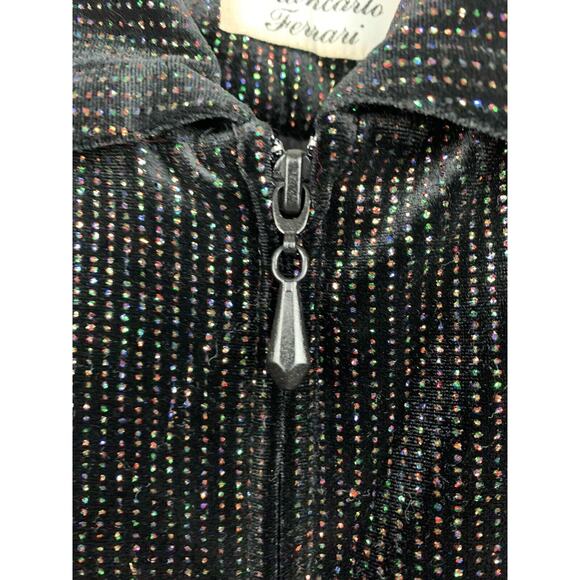 Giancarlo Ferrari Blazer Jacket Womens size 4 Multicolor Glitter/Sequin Full zip - Picture 4 of 6